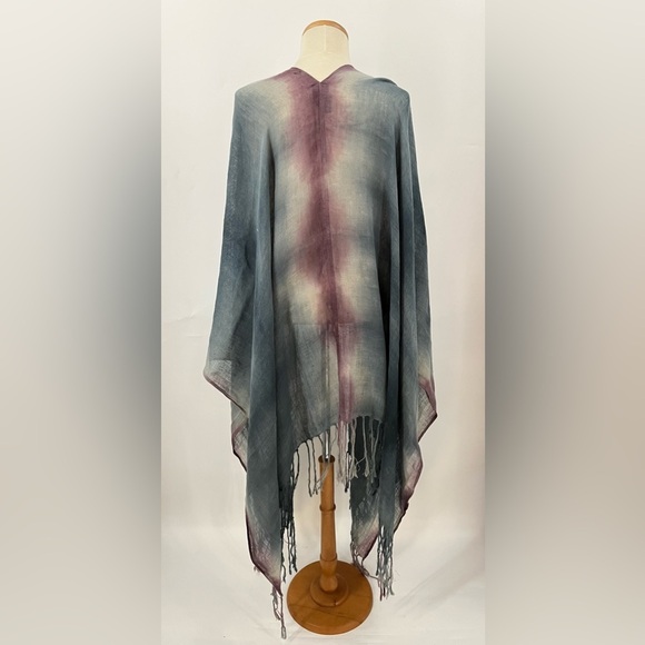 CHRZASZCZ by Maria Wojtowicz O/S Shibori Linen 0018 Duster cap shawl wrap - Picture 5 of 8